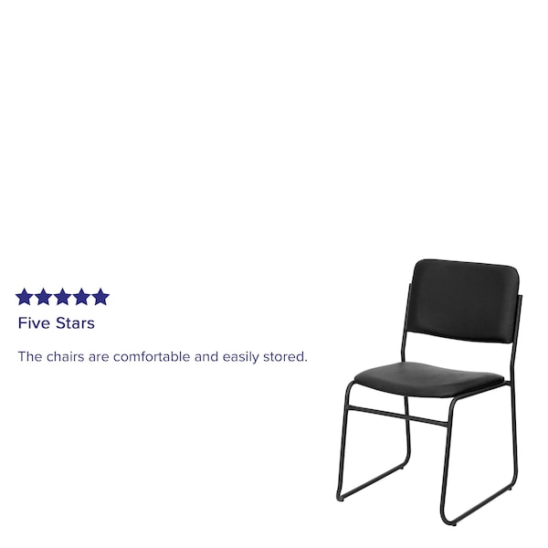 Flash Furniture Black Vinyl Stack Chair - 5-XU-8700-BLK-B-VYL-30-GG