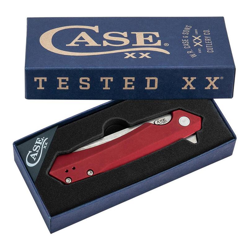 W.R. Case and Sons Cutlery Co. Red Anodized Aluminum Kinzua Pocket Knife - FI64664
