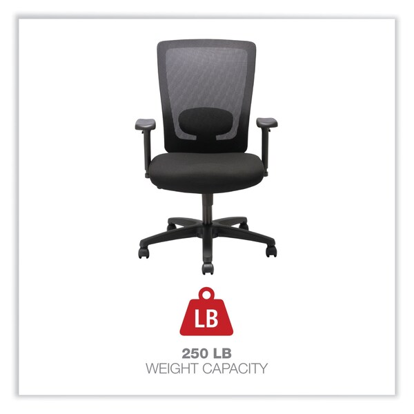 Alera Chairs/Stools, T-Bar, Fabric, Black - HALE754