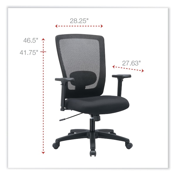 Alera Chairs/Stools, T-Bar, Fabric, Black - HALE754