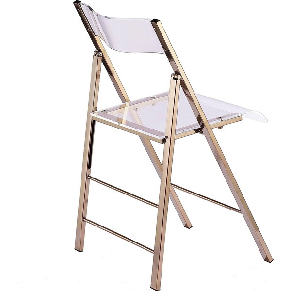 Isl Furnishings Kasper Flex Luxury Modern Folding Chairs Acrylic Lucite New Gold - CH43DC-1PK-AR01-PC11