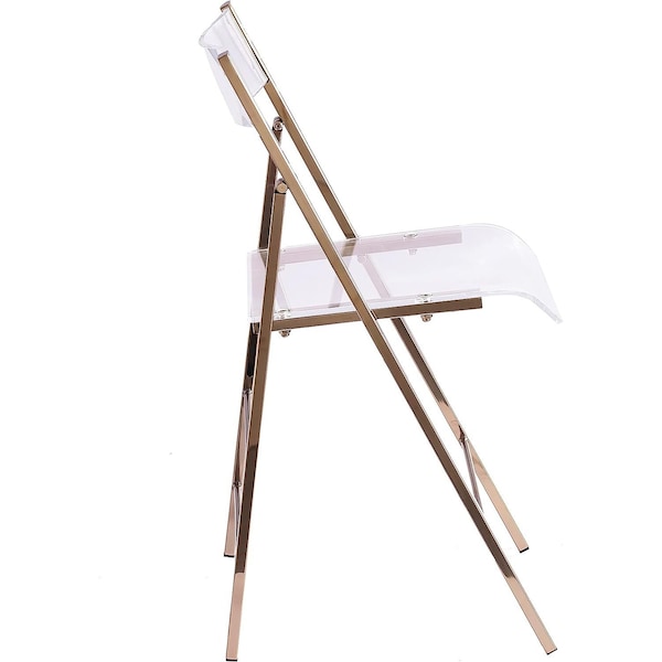 Isl Furnishings Kasper Flex Luxury Modern Folding Chairs Acrylic Lucite New Gold - CH43DC-1PK-AR01-PC11