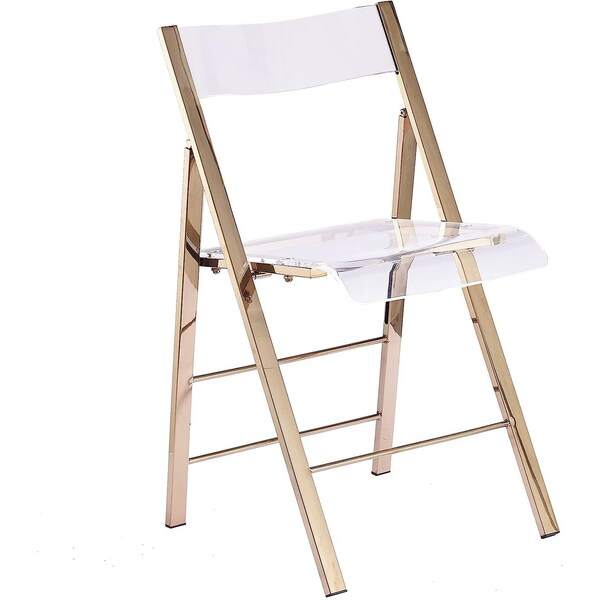 Isl Furnishings Kasper Flex Luxury Modern Folding Chairs Acrylic Lucite New Gold - CH43DC-1PK-AR01-PC11