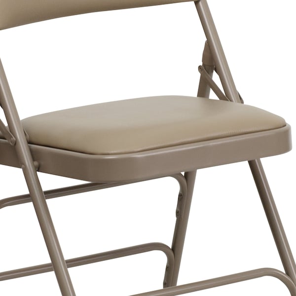 Flash Furniture Beige Vinyl Folding Chair - 2-HA-MC309AV-BGE-GG