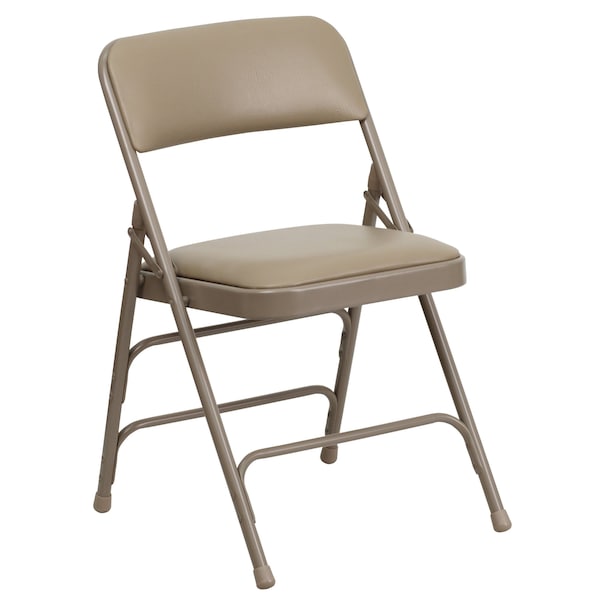 Flash Furniture Beige Vinyl Folding Chair - 2-HA-MC309AV-BGE-GG