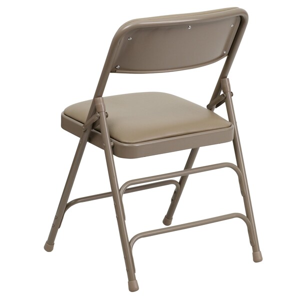 Flash Furniture Beige Vinyl Folding Chair - 2-HA-MC309AV-BGE-GG