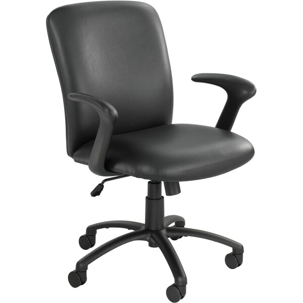 Safco Uber Chair, Black Seat, Black Back, 27 in W Seat: 20-3/4" L 44-3/4" H, No Arm, Vinyl Seat - 3490BV