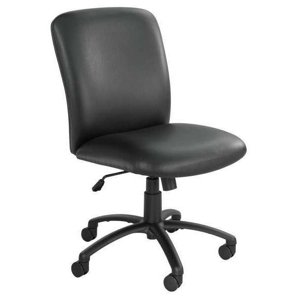 Safco Uber Chair, Black Seat, Black Back, 27 in W Seat: 20-3/4" L 44-3/4" H, No Arm, Vinyl Seat - 3490BV
