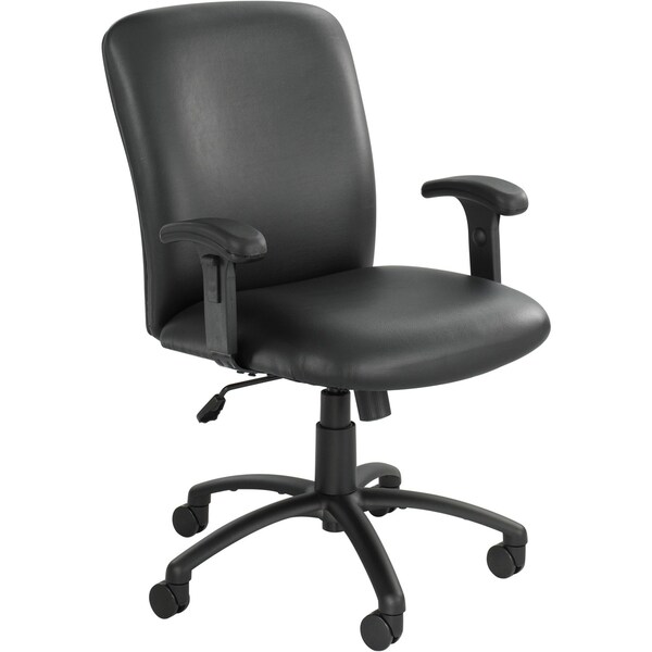 Safco Uber Chair, Black Seat, Black Back, 27 in W Seat: 20-3/4" L 44-3/4" H, No Arm, Vinyl Seat - 3490BV