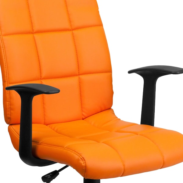 Flash Furniture Metal Contemporary Chair, 16-3/4" to 21-3/4, Fixed Arms, Orange - GO-1691-1-ORG-A-GG