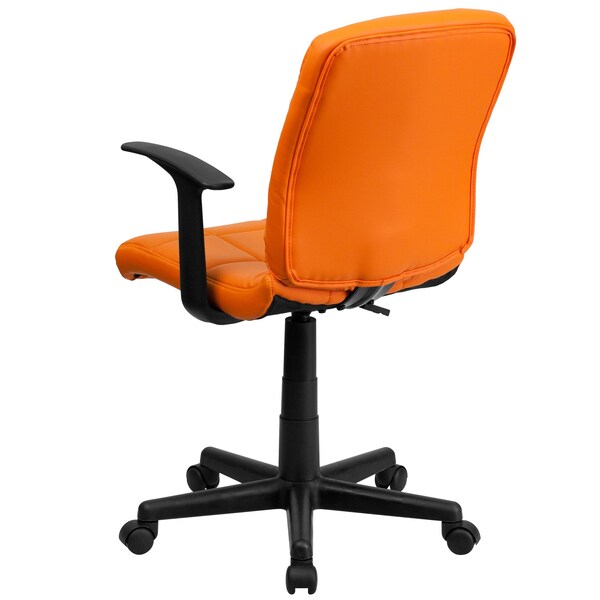 Flash Furniture Metal Contemporary Chair, 16-3/4" to 21-3/4, Fixed Arms, Orange - GO-1691-1-ORG-A-GG