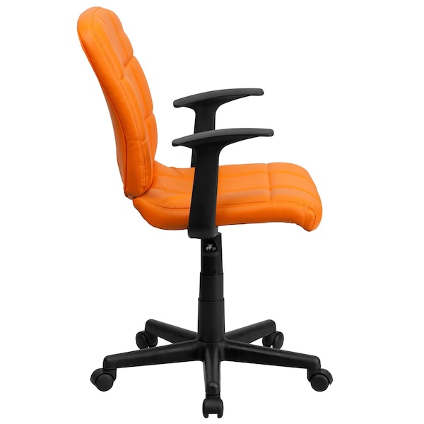 Flash Furniture Metal Contemporary Chair, 16-3/4" to 21-3/4, Fixed Arms, Orange - GO-1691-1-ORG-A-GG