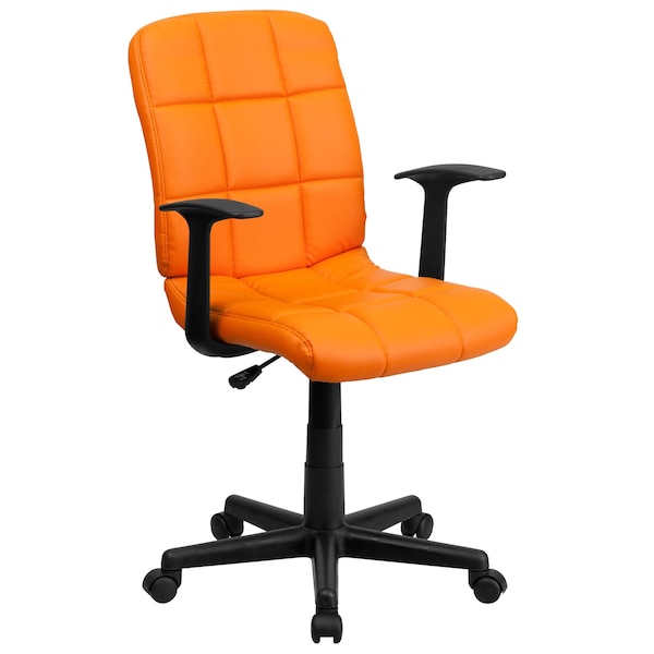 Flash Furniture Metal Contemporary Chair, 16-3/4" to 21-3/4, Fixed Arms, Orange - GO-1691-1-ORG-A-GG