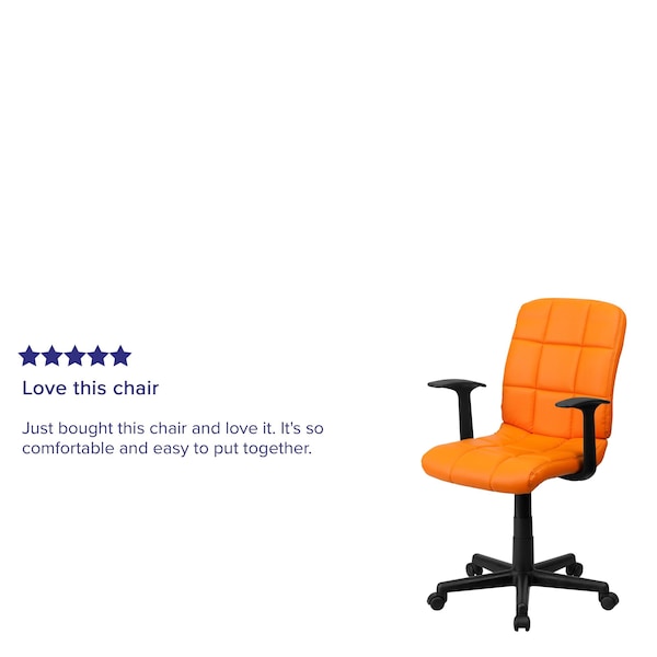 Flash Furniture Metal Contemporary Chair, 16-3/4" to 21-3/4, Fixed Arms, Orange - GO-1691-1-ORG-A-GG