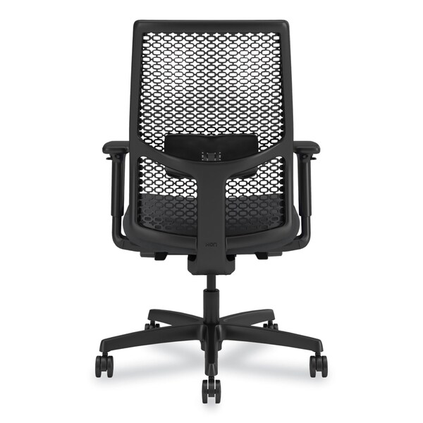 Hon Ignition 2.0 ReActiv Mid-Back Task Chair, 17.25in to 21.75in Seat Height, Basalt Vinyl Seat, Black - HONI2MRL2BS23TK