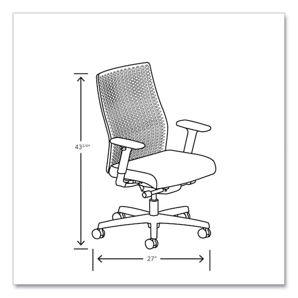 Hon Ignition 2.0 ReActiv Mid-Back Task Chair, 17.25in to 21.75in Seat Height, Basalt Vinyl Seat, Black - HONI2MRL2BS23TK
