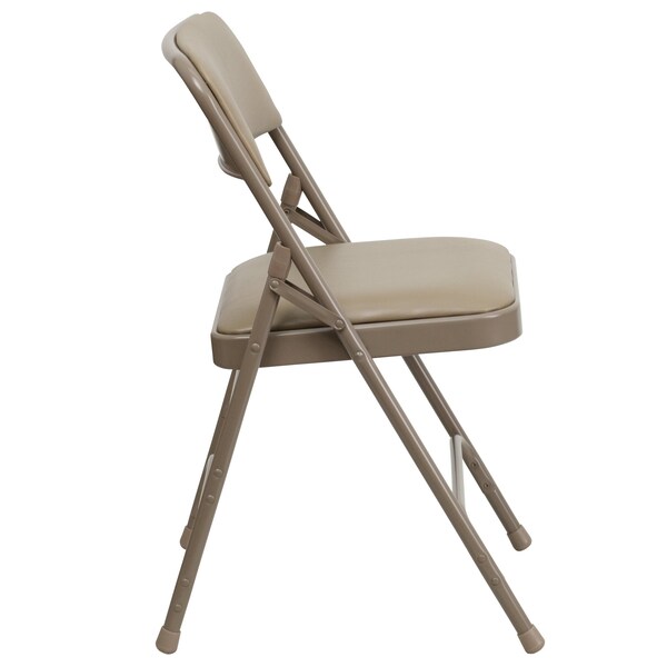 Flash Furniture Beige Vinyl Folding Chair - 4-HA-MC309AV-BGE-GG