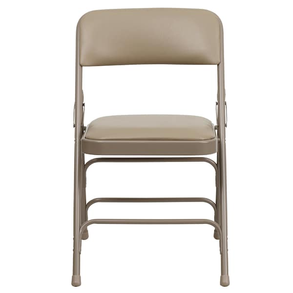 Flash Furniture Beige Vinyl Folding Chair - 4-HA-MC309AV-BGE-GG