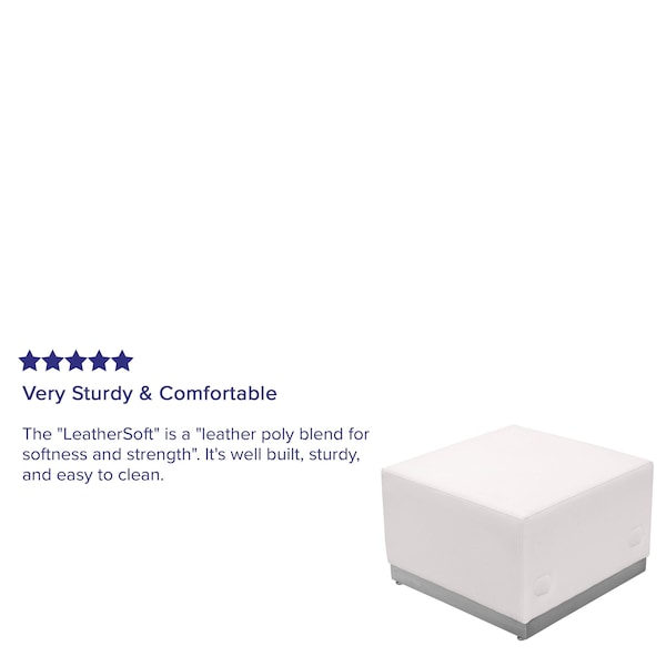 Flash Furniture Alon Ottoman, 25-1/4" L 16" H - ZB-803-OTTOMAN-WH-GG