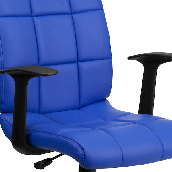 Flash Furniture Metal Contemporary Chair, 16-3/4" to 21-3/4, Fixed Arms, Blue - GO-1691-1-BLUE-A-GG