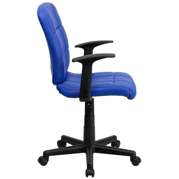 Flash Furniture Metal Contemporary Chair, 16-3/4" to 21-3/4, Fixed Arms, Blue - GO-1691-1-BLUE-A-GG