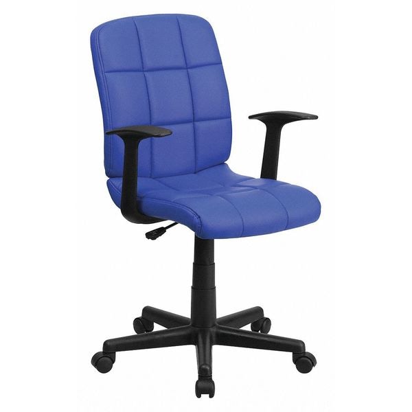 Flash Furniture Metal Contemporary Chair, 16-3/4" to 21-3/4, Fixed Arms, Blue - GO-1691-1-BLUE-A-GG