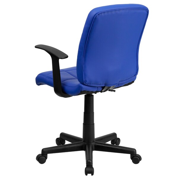 Flash Furniture Metal Contemporary Chair, 16-3/4" to 21-3/4, Fixed Arms, Blue - GO-1691-1-BLUE-A-GG