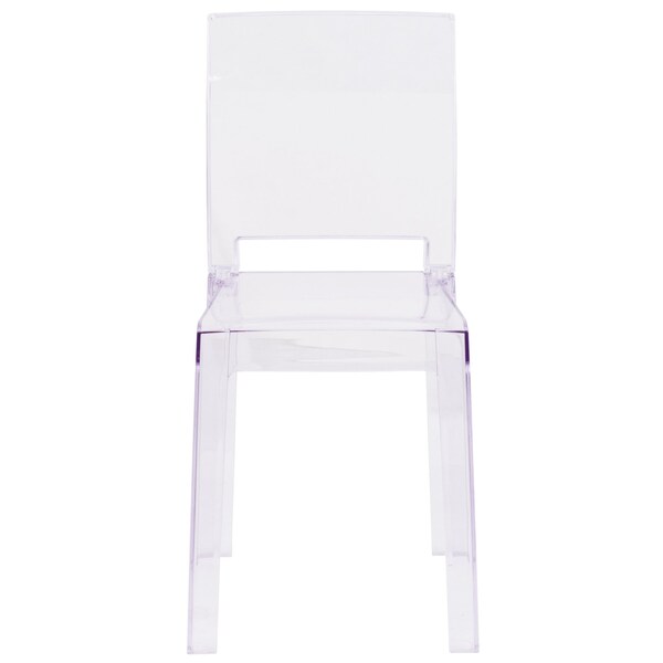 Flash Furniture Contemporary Ghost Chair, 15-3/4 in W 19-1/2" L 32-1/2" H - OW-SQUAREBACK-18-GG