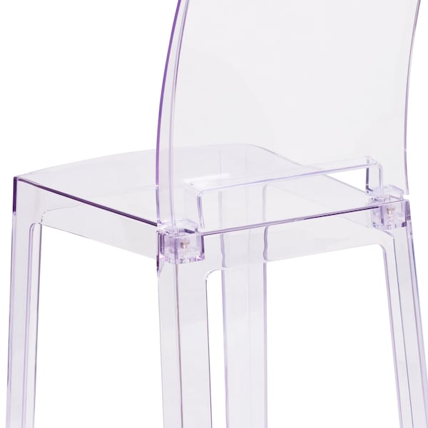 Flash Furniture Contemporary Ghost Chair, 15-3/4 in W 19-1/2" L 32-1/2" H - OW-SQUAREBACK-18-GG