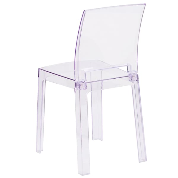 Flash Furniture Contemporary Ghost Chair, 15-3/4 in W 19-1/2" L 32-1/2" H - OW-SQUAREBACK-18-GG