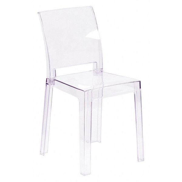 Flash Furniture Contemporary Ghost Chair, 15-3/4 in W 19-1/2" L 32-1/2" H - OW-SQUAREBACK-18-GG