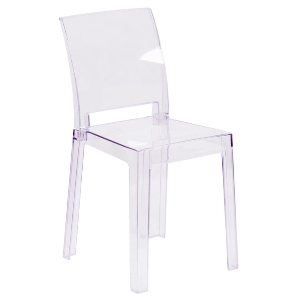 Flash Furniture Contemporary Ghost Chair, 15-3/4 in W 19-1/2" L 32-1/2" H - OW-SQUAREBACK-18-GG