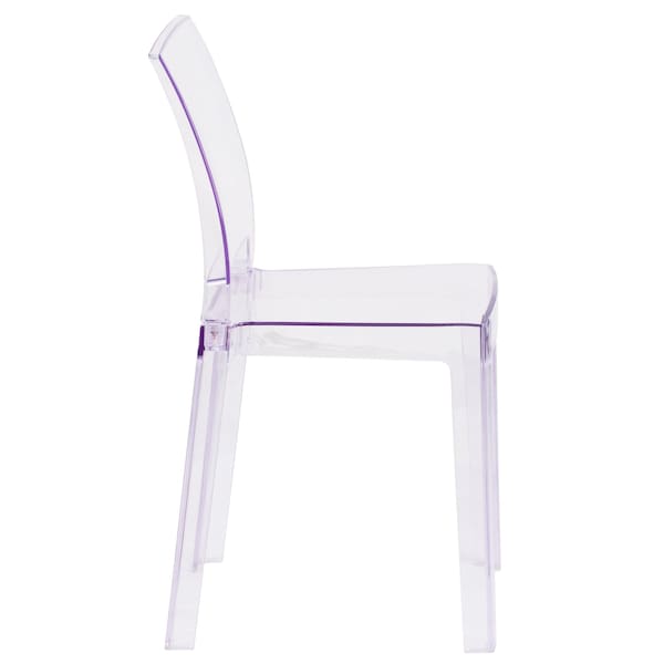 Flash Furniture Contemporary Ghost Chair, 15-3/4 in W 19-1/2" L 32-1/2" H - OW-SQUAREBACK-18-GG