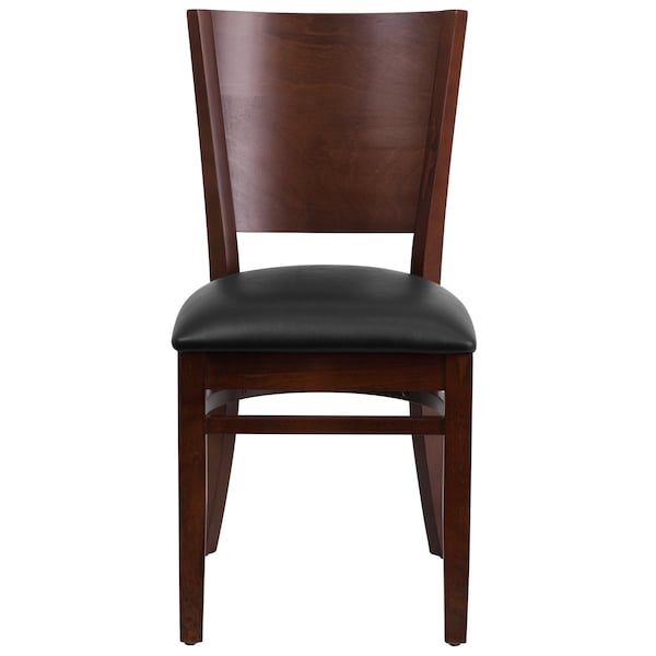 Flash Furniture Lacey Restaurant Chair, Wood Back, 17-1/4 in W 20-1/2" L 33-1/2" H - XU-DG-W0094B-WAL-BLKV-GG
