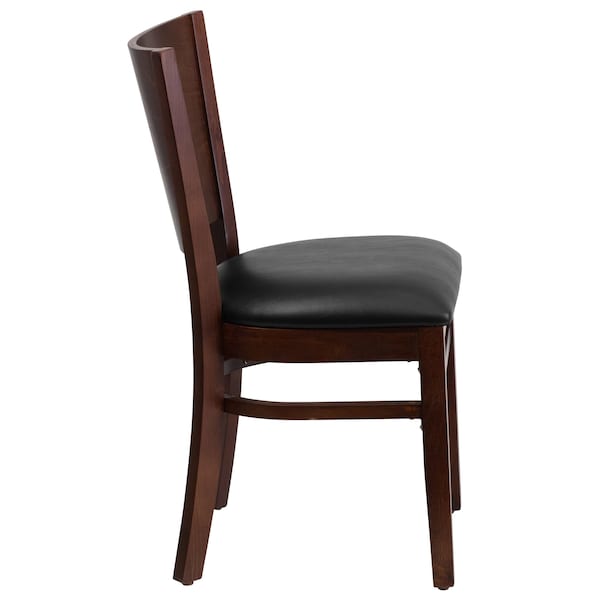 Flash Furniture Lacey Restaurant Chair, Wood Back, 17-1/4 in W 20-1/2" L 33-1/2" H - XU-DG-W0094B-WAL-BLKV-GG
