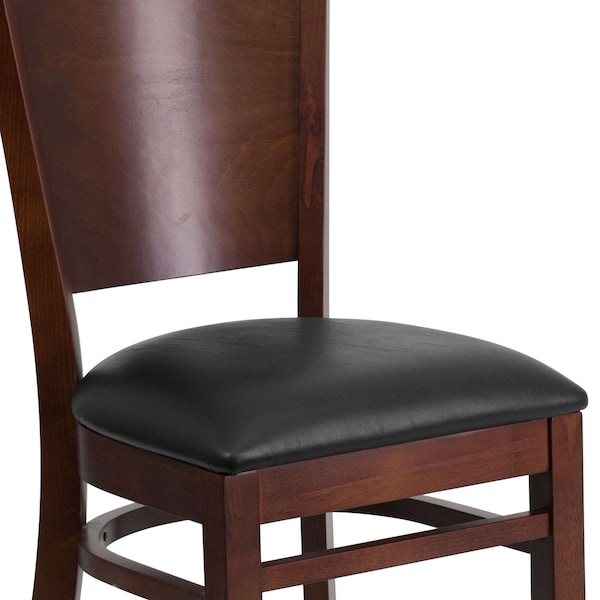 Flash Furniture Lacey Restaurant Chair, Wood Back, 17-1/4 in W 20-1/2" L 33-1/2" H - XU-DG-W0094B-WAL-BLKV-GG