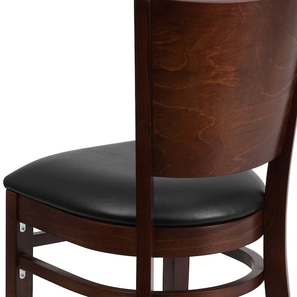 Flash Furniture Lacey Restaurant Chair, Wood Back, 17-1/4 in W 20-1/2" L 33-1/2" H - XU-DG-W0094B-WAL-BLKV-GG