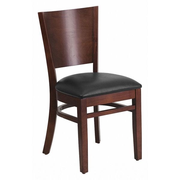 Flash Furniture Lacey Restaurant Chair, Wood Back, 17-1/4 in W 20-1/2" L 33-1/2" H - XU-DG-W0094B-WAL-BLKV-GG