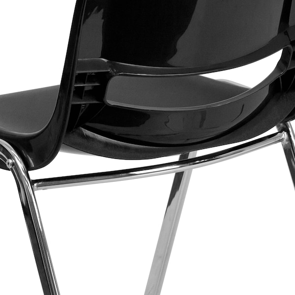 Flash Furniture Stack Chair, Plastic, Black, 18" H - RUT-18-BK-CHR-GG