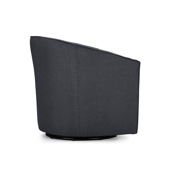 Baxton Studio Porter Classic Retro Grey Upholstered Swivel Tub Chair - 119-6665