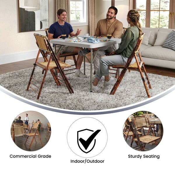 Flash Furniture Folding Chair, Bamboo - X-62111-BAM-GG