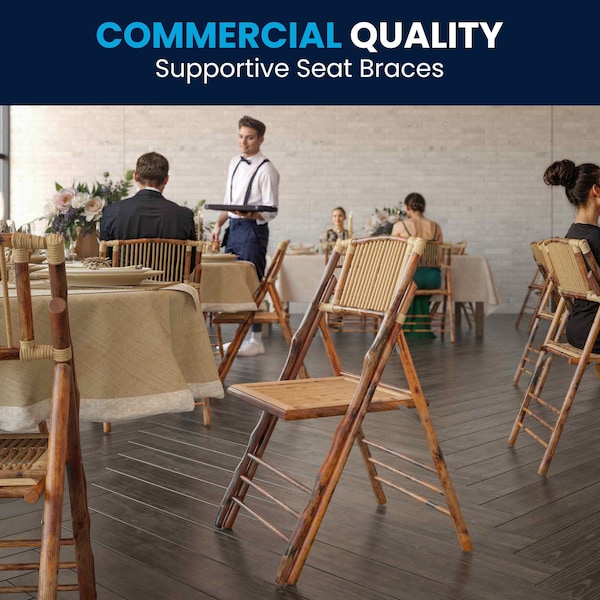 Flash Furniture Folding Chair, Bamboo - X-62111-BAM-GG