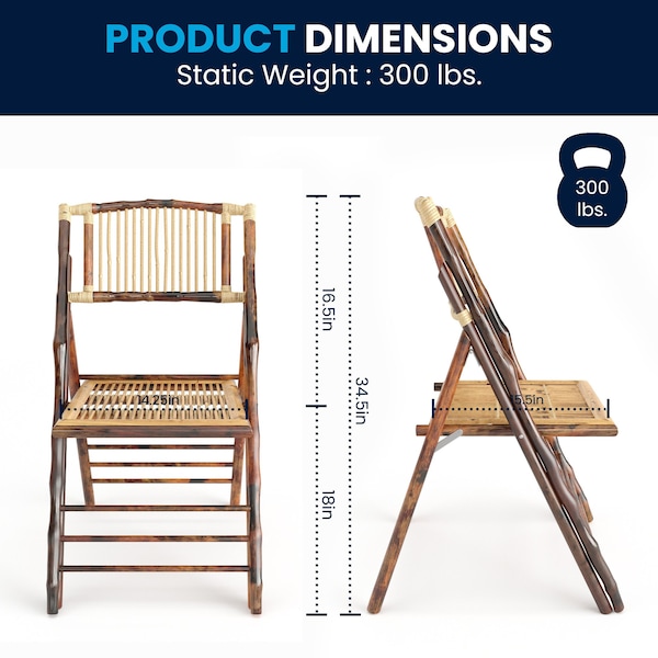 Flash Furniture Folding Chair, Bamboo - X-62111-BAM-GG