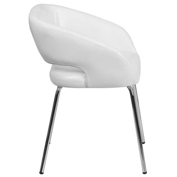 Flash Furniture Fusion Side Reception Chair, White Back, 23-1/2 in W 21-3/4" L 28-3/4" H, Leather Seat - CH-162731-WH-GG