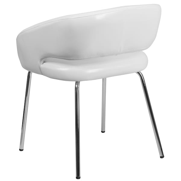 Flash Furniture Fusion Side Reception Chair, White Back, 23-1/2 in W 21-3/4" L 28-3/4" H, Leather Seat - CH-162731-WH-GG