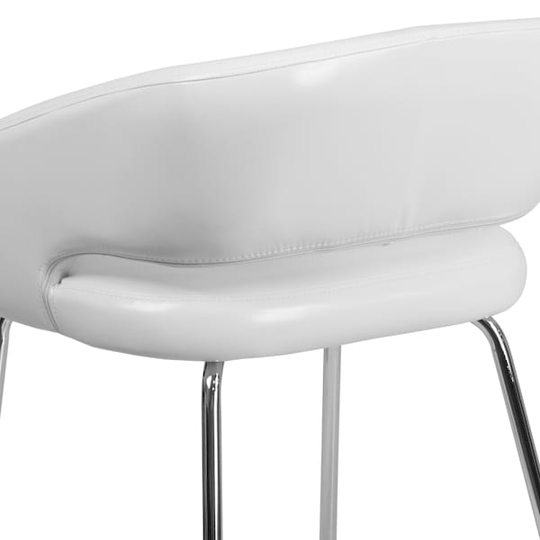 Flash Furniture Fusion Side Reception Chair, White Back, 23-1/2 in W 21-3/4" L 28-3/4" H, Leather Seat - CH-162731-WH-GG