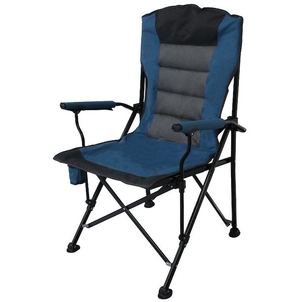 Seasonal Trends Deluxe Folding Camping Chair, 70 cm W, 68 cm D, 113.5 cm H, 300 lb Capacity - DPF01021-OR