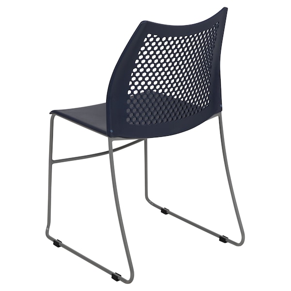 Flash Furniture Navy Plastic Stack Chair, PK5 - 5-RUT-498A-NY-GG