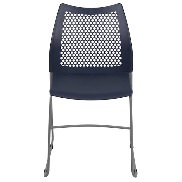 Flash Furniture Navy Plastic Stack Chair, PK5 - 5-RUT-498A-NY-GG