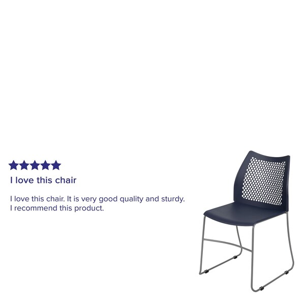 Flash Furniture Navy Plastic Stack Chair, PK5 - 5-RUT-498A-NY-GG